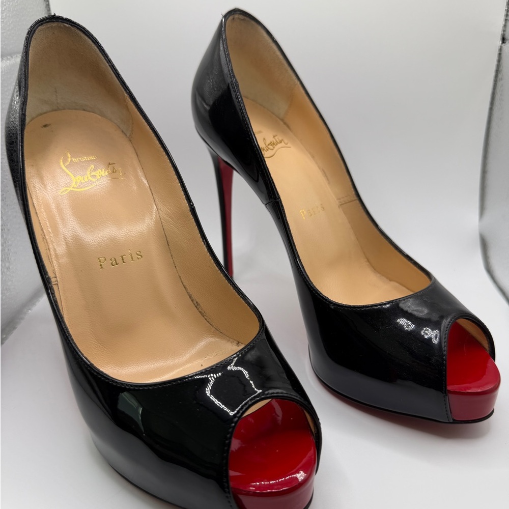 Christian Louboutin Black Patent Heels with Red Soles